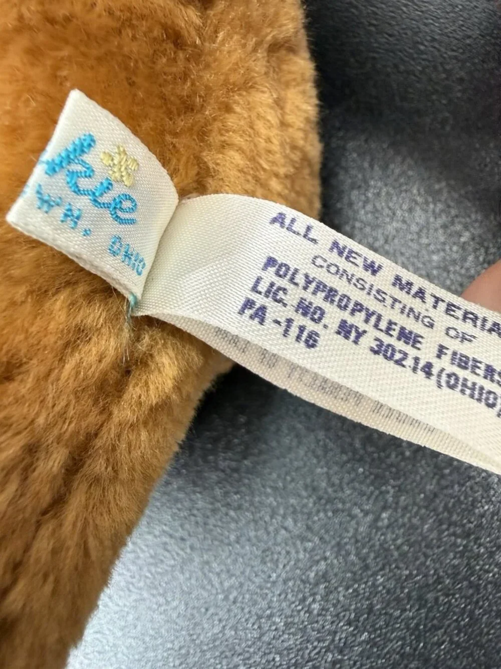 Vintage 1970s Plakie Plush Sitting Scotty Dog Brown Puppy 10 Inch With Tag